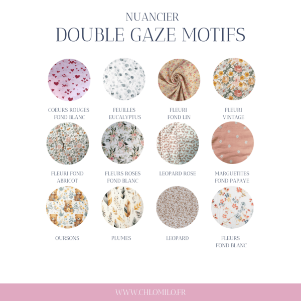 nuancier double gaze coton imprimé