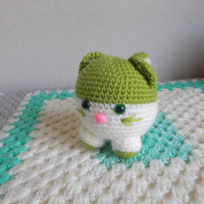 Chat boule Vert/Blanc