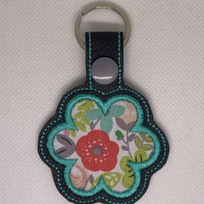 Porte clés fleur appliquée