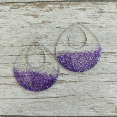 Pampilles pendantes pour boucles d'oreilles interchangeables en résine