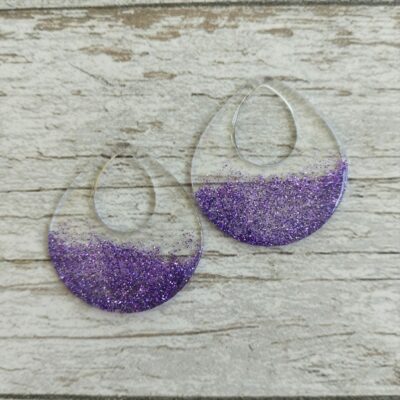 Pampilles pendantes pour boucles d'oreilles interchangeables en résine