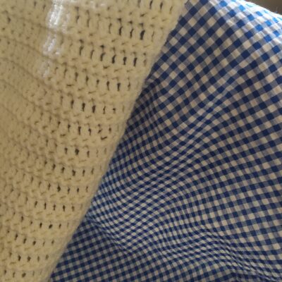 Couverture laine doublée coton vichy pour bébé