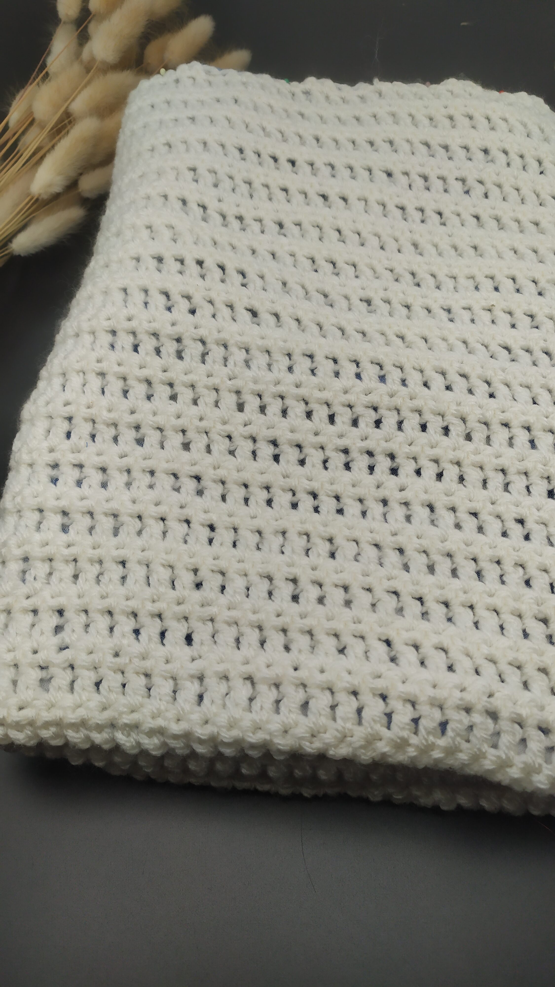 Couverture laine doublée coton vichy pour bébé – Image 3