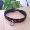 collier chien paracorde noir/rouge