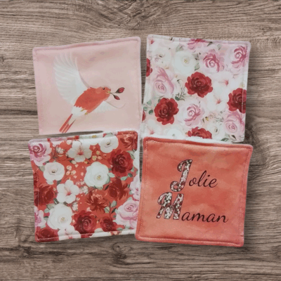 Cadeau fête des mères – 4 lingettes démaquillantes "jolie maman"