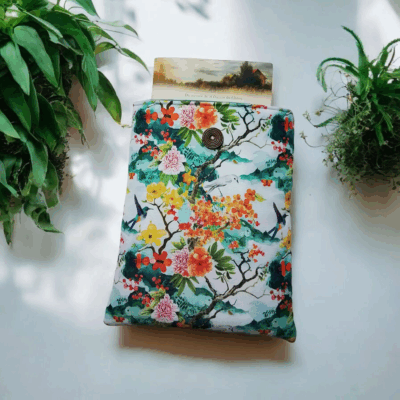 Étui livre/tablette en tissu japonais – fait main & imperméable