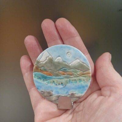 Accroche torchon paysage alpin, déco montagnarde
