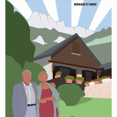 Affiche personnalisée famille – illustration sur mesure avec silhouettes et lieu