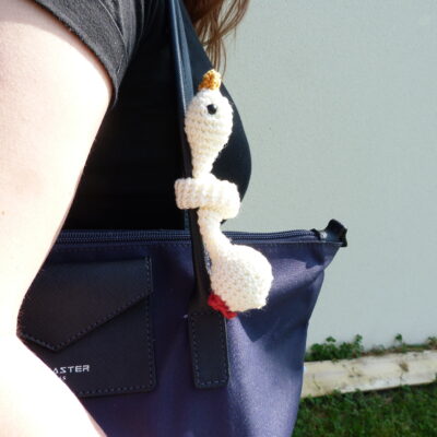Attache sac à main "Oie blanche"