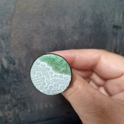 Bague femme dentelle verte