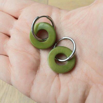 Boucles d'oreilles en graines de Tagua Circle