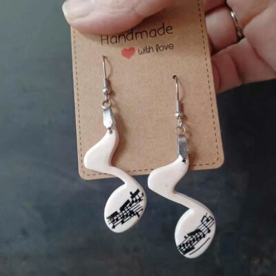 Boucles d'oreilles femme notes de musique