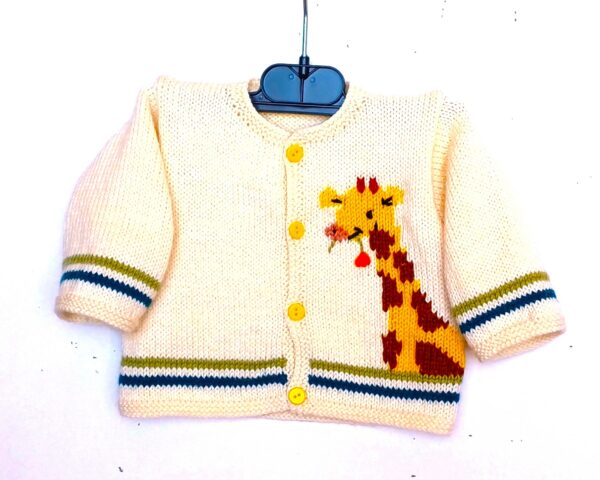 cardigan bébé avec une girafe taille 3 mois