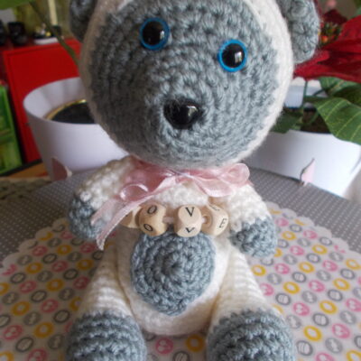 Ourson Gris/Blanc