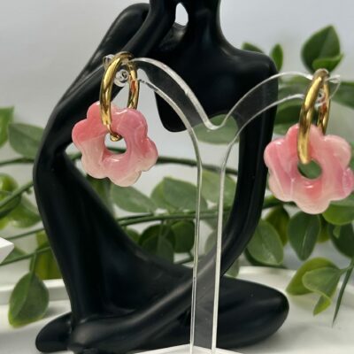 Créoles « Les Fleurettes » roses