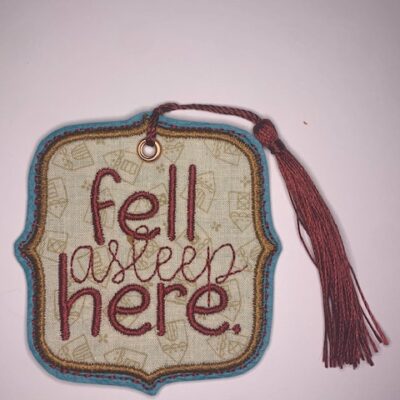 Marque pages "fell asleep here"