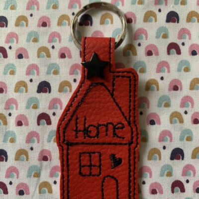 Porte clés maison rouge