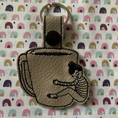 Porte clés "jamais sans ma tasse"