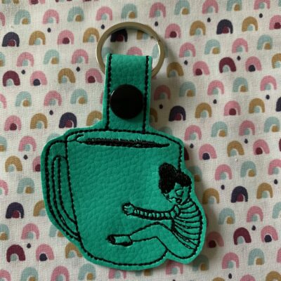 Porte clés "jamais sans ma tasse"