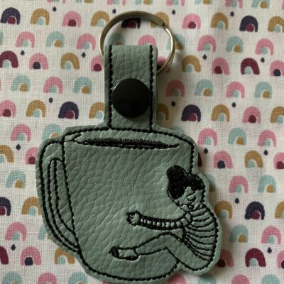 Porte clés "jamais sans ma tasse"