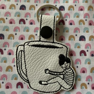 Porte clés "jamais sans ma tasse"