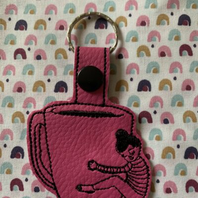 Porte clés "jamais sans ma tasse"