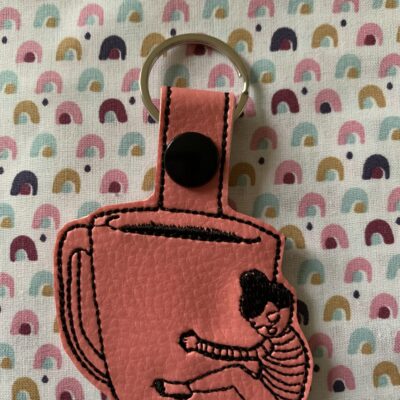 Porte clés "jamais sans ma tasse"