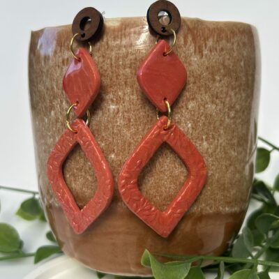 Boucles d’oreilles « Les bohèmes » terra cota