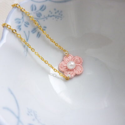 Bracelet Fleur de cerisier [white pearl]