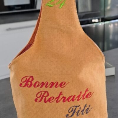 Porte bouteille brodé et personnalisable