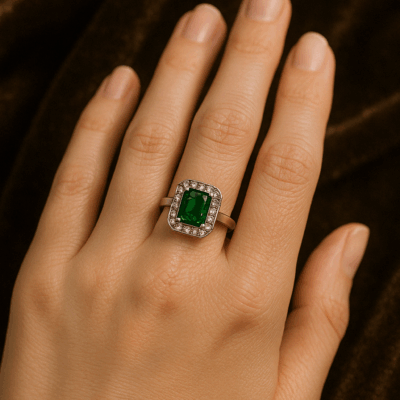 Bague Vert Emeraude