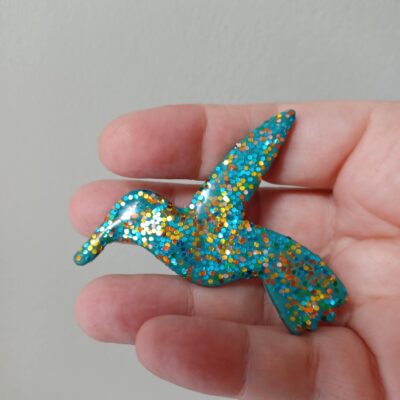 Broche colibri paillettes