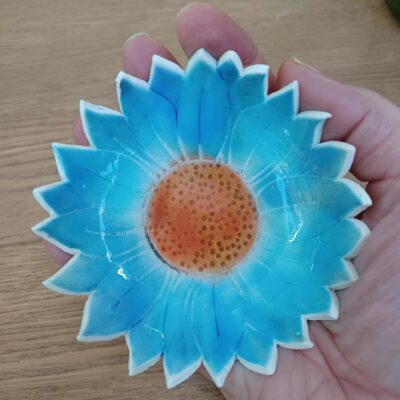 Coupelle déco fleur bleue