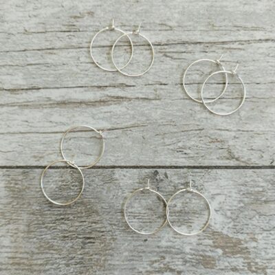 Créole d'oreille pour boucles interchangeables en argent