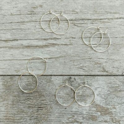 Créole d'oreille pour boucles interchangeables en argent