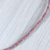 Détail du collier kumihimo violet orange et doré