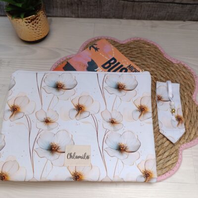 pochette livre coton fleurie