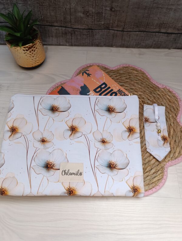 pochette livre coton fleurie