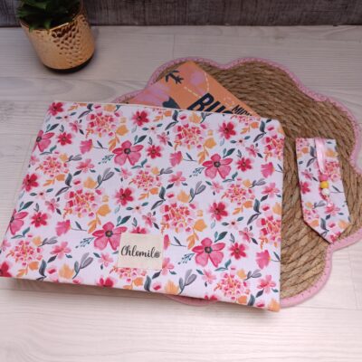 pochette livre coton fleurie