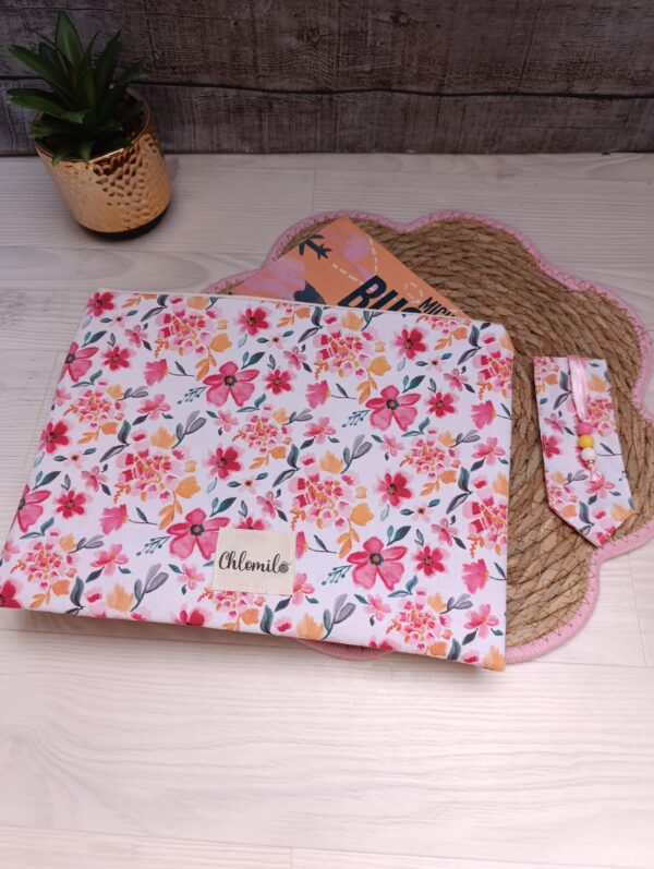 pochette livre coton fleurie