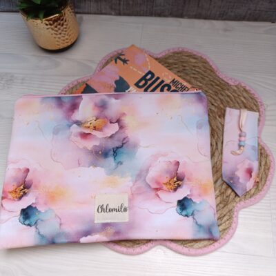 pochette livre coton fleurie