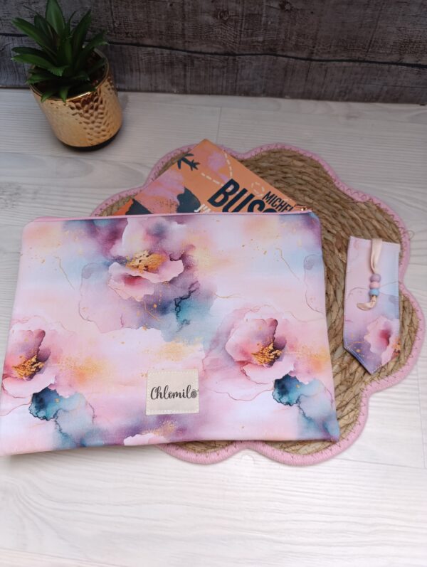 pochette livre coton fleurie