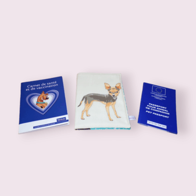 Housse protège carnet de santé et vaccination pour chien, ouatinée, modèle Chiwawas