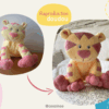 reproduction doudou chat tigre jaune et rose