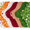 Pack 7 serviettes hygiéniques lavables FLEURS DES CHAMPS (M/ Flux normaux à moyens) - serviettes menstruelles lavables - serviettes menstruelles lavables - Zéro déchet - shl - serviettes périodiques