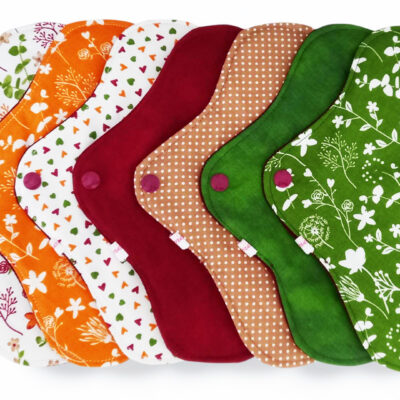 Pack 7 serviettes hygiéniques lavables FLEURS DES CHAMPS (M/ Flux normaux à moyens) - serviettes menstruelles lavables - serviettes menstruelles lavables - Zéro déchet - shl - serviettes périodiques