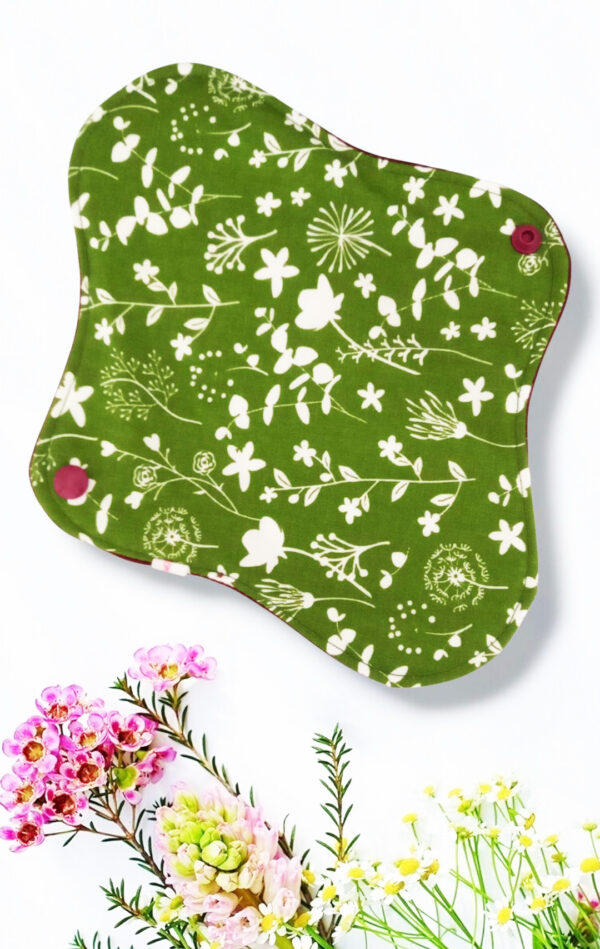 Pack 7 serviettes hygiéniques lavables FLEURS DES CHAMPS (M/ Flux normaux à moyens) - serviettes menstruelles lavables - serviettes menstruelles lavables - Zéro déchet - shl - serviettes périodiques