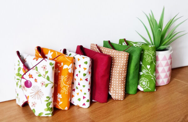 Pack 7 serviettes hygiéniques lavables FLEURS DES CHAMPS (M/ Flux normaux à moyens) - serviettes menstruelles lavables - serviettes menstruelles lavables - Zéro déchet - shl - serviettes périodiques