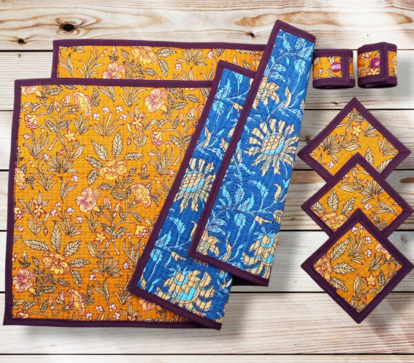 Ensemble sets de table + sous-verres + ronds de serviette ou de set - NIMAJ - Décoration de table bohème