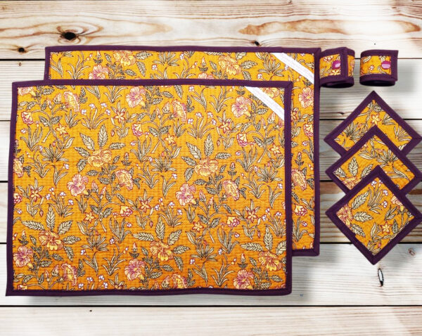 Ensemble sets de table + sous-verres + ronds de serviette ou de set - NIMAJ - Décoration de table bohème